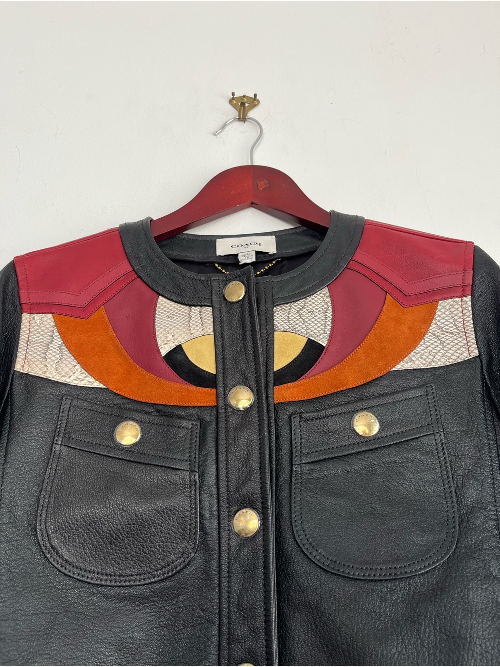 COACH Genuine Leather Black Women's Moto Jacket Applique Yoke, size 4 Turkey - Picture 2 of 9
